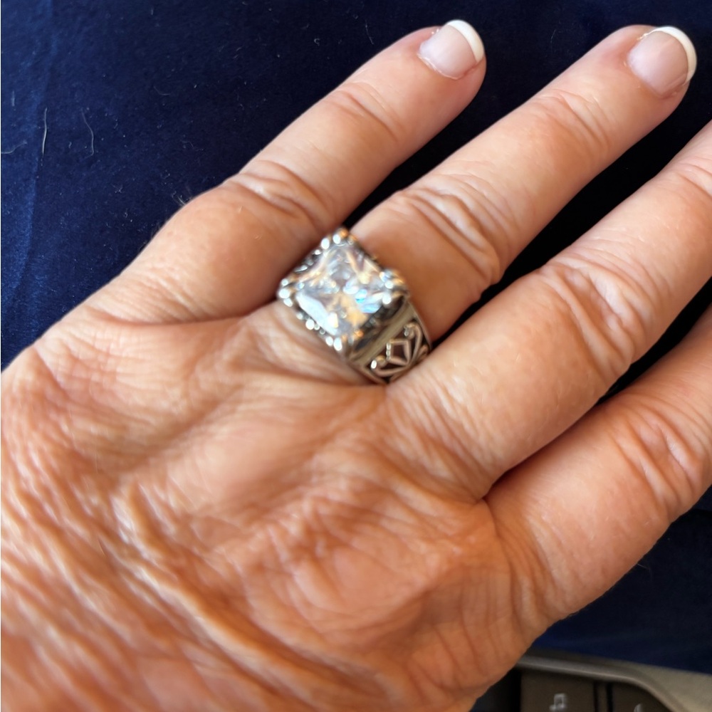 Silpada Silver Ring with Clear Gemstone